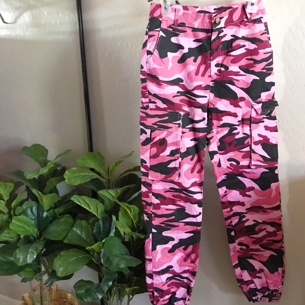 Pink Cargo Camo Pants